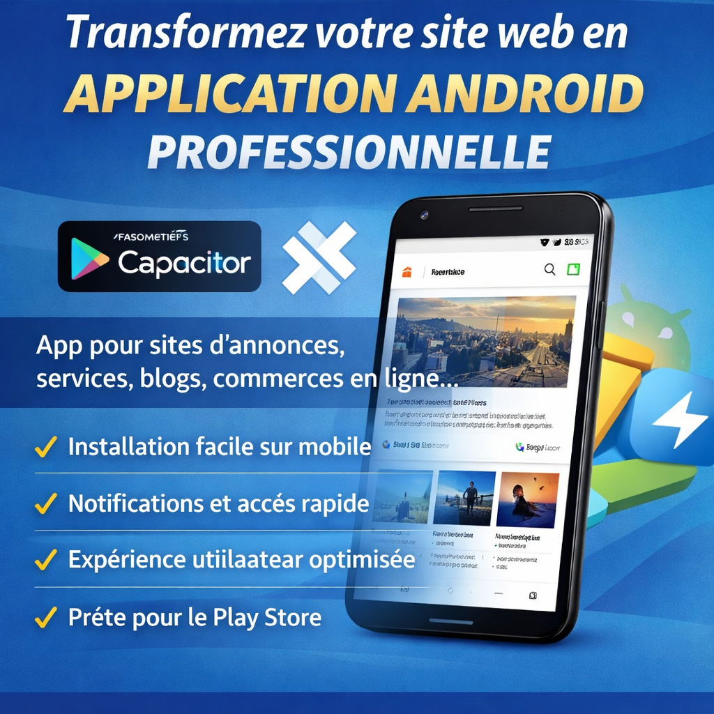 Transformez votre site web en application Android Pro